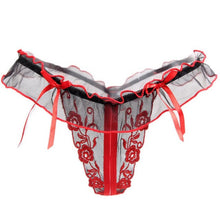 2016 Fashion Women's thong Lace Floral Womens Open Crotch Thongs G-string T-back Fitness Red Women Thongs and g strings