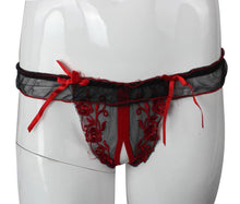 2016 Fashion Women's thong Lace Floral Womens Open Crotch Thongs G-string T-back Fitness Red Women Thongs and g strings