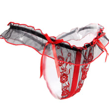 2016 Fashion Women's thong Lace Floral Womens Open Crotch Thongs G-string T-back Fitness Red Women Thongs and g strings