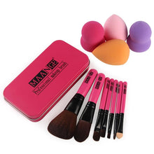 2016 HOT New Arrival 7Pcs Makeup Brush Make-up Toiletry Kit Wool +4 Pcs Make Up Sponges Anne