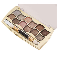 2016 HOT New Arrival New 12 Colors Women Pro Eyeshadow Shimmer Palette & Cosmetic Brush Makeup Set Anne