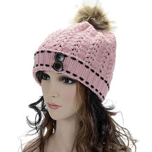 2016 Hat Female Knitted Women's Wool Warm Wood Buckle Knitted Wool Hat kadin vardir yellow beanie hat Promotion G31012