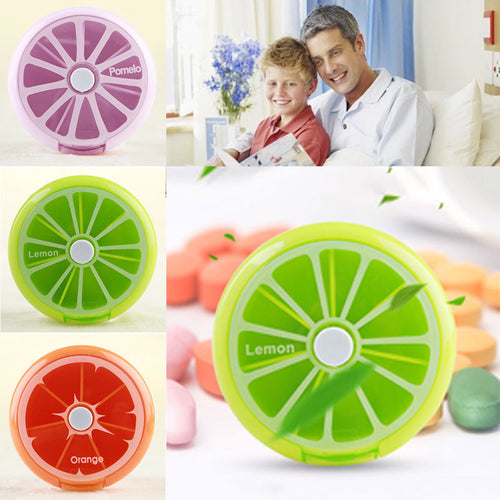 2016 Health Care Medicine Pill Box Fruit Shaped Sort Vitamin 7 Day Weekly Holder Tablet Storage Container Cases Travel Round