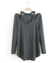 2016 High Quality Brand New Fashion Women Plus Size Tops Long Sleeve V-neck Blouse Off Shoulder Shirt 70433