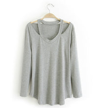 2016 High Quality Brand New Fashion Women Plus Size Tops Long Sleeve V-neck Blouse Off Shoulder Shirt 70433