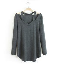 2016 High Quality Brand New Fashion Women Plus Size Tops Long Sleeve V-neck Blouse Off Shoulder Shirt 70433