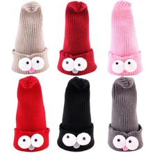 2016 Hot Kids Beanies Knitting Wool Lovely Big Cute Eyes Soft Hat For Boys Girls Winter Keep Warm Skullies Bonnet Enfant