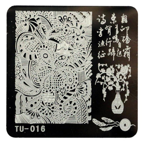2016 Hot Sale DIY Nail Art Image Stamp Stamping Plates Manicure Template TU-016 unha placa de imagem  Yo SY