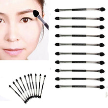 2016 Hot Sale High quality 10Pcs Makeup Double-end Eye Shadow Eyeliner Brush Sponge Applicator Tool natural color Anne