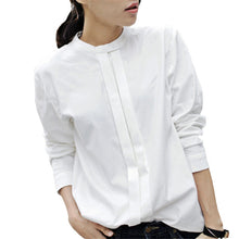 2016 Hot Sale New Women Blouse Stand White Full Tee Shirt Casual Blouses With Button Fashion Plus Size Blusas 70648