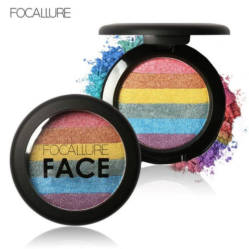 2016 Hot Sale Rainbow Highlight Eyeshadow Palette Baked Blush Face Shimmer Color Rainbow Highlight Eyeshadow palette Anne