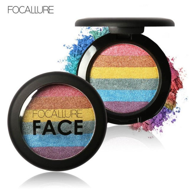 2016 Hot Sale Rainbow Highlight Eyeshadow Palette Baked Blush Face Shimmer Color Rainbow Highlight Eyeshadow palette Anne