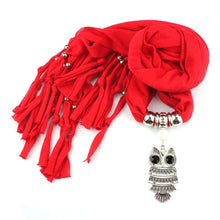 2016 Hot Sale Scarves Women With Owl Pendant Necklace Tassels Women Scarf Comfortable Soft Fashion Chiffon Shawl Wrap Bufandas
