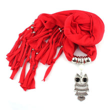 2016 Hot Sale Scarves Women With Owl Pendant Necklace Tassels Women Scarf Comfortable Soft Fashion Chiffon Shawl Wrap Bufandas
