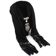 2016 Hot Sale Scarves Women With Owl Pendant Necklace Tassels Women Scarf Comfortable Soft Fashion Chiffon Shawl Wrap Bufandas