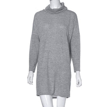 2016 Hot Sale Women Winter Dresses Long Sleeve Turnleneck Loose Solid Gray Women Casual Shirts Tops Autumn Sweater Casual Blouse