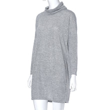 2016 Hot Sale Women Winter Dresses Long Sleeve Turnleneck Loose Solid Gray Women Casual Shirts Tops Autumn Sweater Casual Blouse