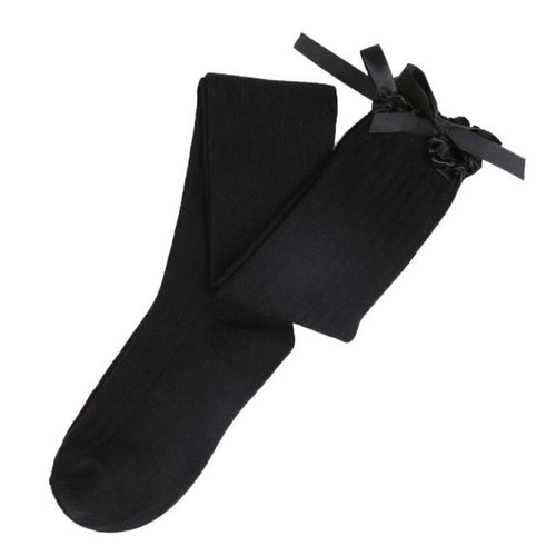 2016 Hot Sale Women's Cotton Elastic Leggings Winter Autumn Over Knee Bow Solid Fashion Thigh High Long Stockings 1128#