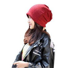 2016 Hot Selling Women Autumn Winter Hats Fashion Knitting Slouch Solid Beanie Cap Male And Female Hip Hop Hat 3 Colors Touca