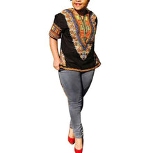 2016 Hot Selling Women Short Sleeve Irregular African Print Dashiki Casual Print Africa Traditional Women Tops Clothing