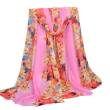 2016 Hot Selling Women Spring Autumn Soft Long Chiffon Large Scarf Wrap Shawl Stole Print Scarves Pashmina 4 Colors YLYL
