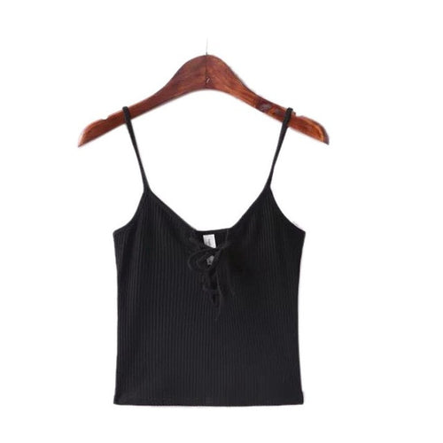 2016 Hot Sellng Sexy Tanks tops For Women Solid Lacing Short V Neck Slim Women Tank Top Vest Haut Femme 6 Colors