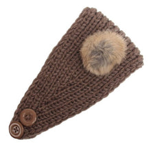 2016 Korean Fashion Faux Fur Headbands With Pompon Ball Winter Warm Knitting Button Headbands For Women Hair Accessories LY