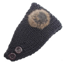 2016 Korean Fashion Faux Fur Headbands With Pompon Ball Winter Warm Knitting Button Headbands For Women Hair Accessories LY
