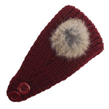 2016 Korean Fashion Faux Fur Headbands With Pompon Ball Winter Warm Knitting Button Headbands For Women Hair Accessories LY