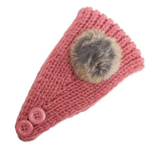 2016 Korean Fashion Faux Fur Headbands With Pompon Ball Winter Warm Knitting Button Headbands For Women Hair Accessories LY