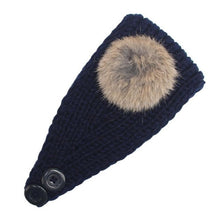 2016 Korean Fashion Faux Fur Headbands With Pompon Ball Winter Warm Knitting Button Headbands For Women Hair Accessories LY