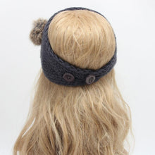 2016 Korean Fashion Faux Fur Headbands With Pompon Ball Winter Warm Knitting Button Headbands For Women Hair Accessories LY