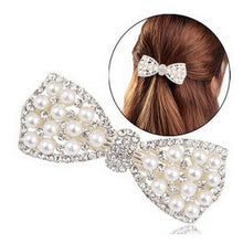 2016 Korean Fashion Women Pearl Crystal Hairgrips Bow Butterfly Knot Hair Accessories For Women Ladies LY