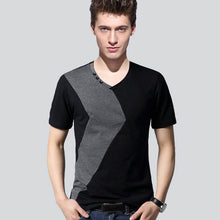 2016 Men Shirt Short Sleeve Slim Fit Casual Tee Tops Cotton Blend Vestido Listrado #3546
