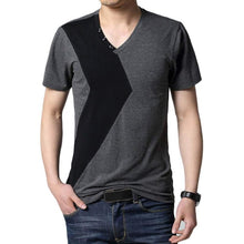 2016 Men Shirt Short Sleeve Slim Fit Casual Tee Tops Cotton Blend Vestido Listrado #3546