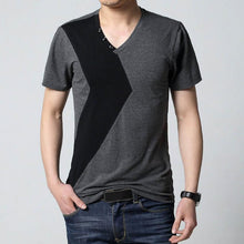 2016 Men Shirt Short Sleeve Slim Fit Casual Tee Tops Cotton Blend Vestido Listrado #3546