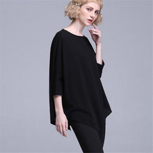 2016 New 3/4 Batwing Sleeve T-shirts Plus Size Female T shirts Top O-neck Women European Irregular t shirt 71296