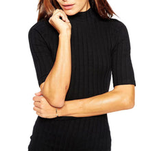 2016 New Arrival Autumn Dress Women Slim Knitting O Neck Half Sleeve Sexy Mini Bodycon Dresses Ladies Robe, Vestidos Mujer