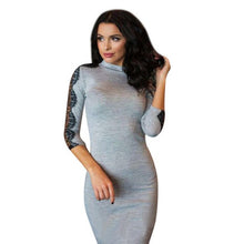 2016 New Arrival Autumn Womens Dress Three Quartz Lace Bodycon Elegant Women Casual Workwear Office Mini Dress Ropa De Mujer