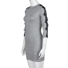 2016 New Arrival Autumn Womens Dress Three Quartz Lace Bodycon Elegant Women Casual Workwear Office Mini Dress Ropa De Mujer