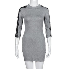 2016 New Arrival Autumn Womens Dress Three Quartz Lace Bodycon Elegant Women Casual Workwear Office Mini Dress Ropa De Mujer