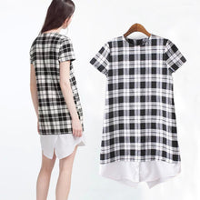 2016 New Arrival European Style Top Fashion Women Blouse Short Sleeve Female O-neck Plaid Shirt With Button 70702