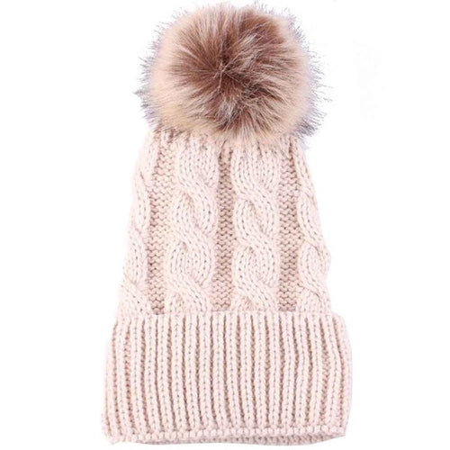 2016 New Arrival Hats Female Faux Fur Knitted Wool Pompon Ball Women Hats Winter Skullies hat for women girls hat Casquette
