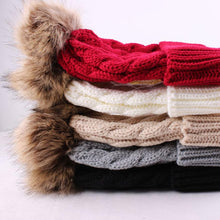 2016 New Arrival Hats Female Faux Fur Knitted Wool Pompon Ball Women Hats Winter Skullies hat for women girls hat Casquette