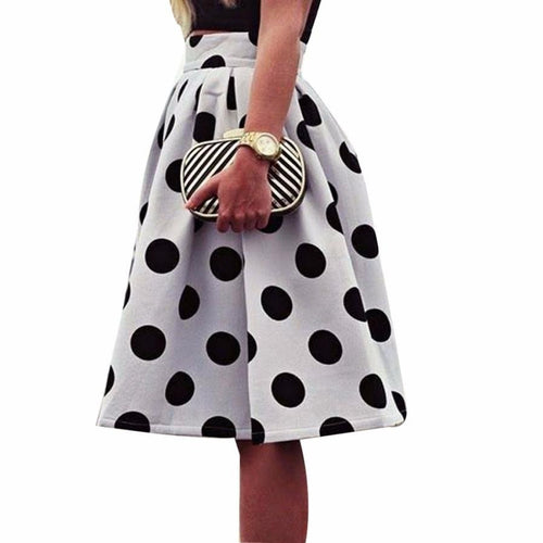 2016 New Arrival Hot Sell High Qulity Women Girl Fashion Bodycon Polka Dot Umbrella Skirt Retro Puff Skirts#2511