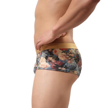 2016 New Arrival Mens Underwear Polyster Floral Print Sexy Low Waist Underpants Man Male Boxers Underwear Ropa Interior
