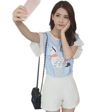 2016 New Arrival Short Flare Sleeve T-shirts Large Size Female Animal Print T shirts Top Women t shirt 71103