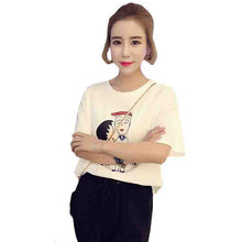 2016 New Arrival Short Sleeve Fashion T-shirts Large Size Female Character T shirts Cartoon Print Top Women t shirt 71099