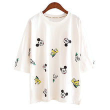 2016 New Arrival Short Sleeve Fashion T-shirts Large Size Female Character T shirts Cartoon Print Top Women t shirt 71110