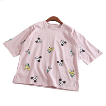 2016 New Arrival Short Sleeve Fashion T-shirts Large Size Female Character T shirts Cartoon Print Top Women t shirt 71110